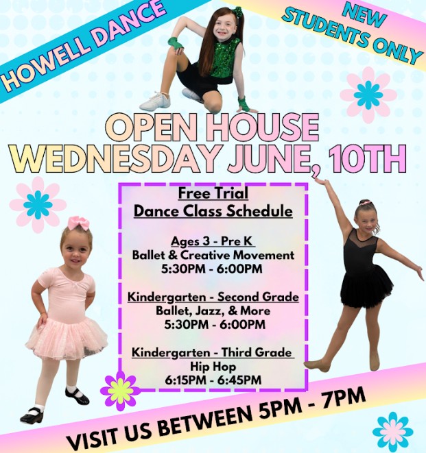 free trial dance classes dance school open house June 10