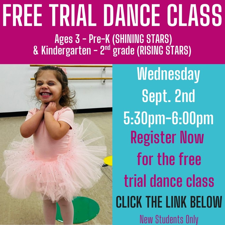 free trial dance class for kids september 2nd