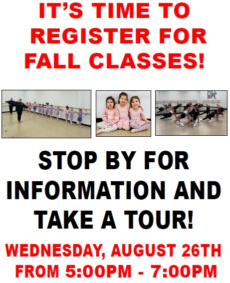 it's time to register for fall dance classes